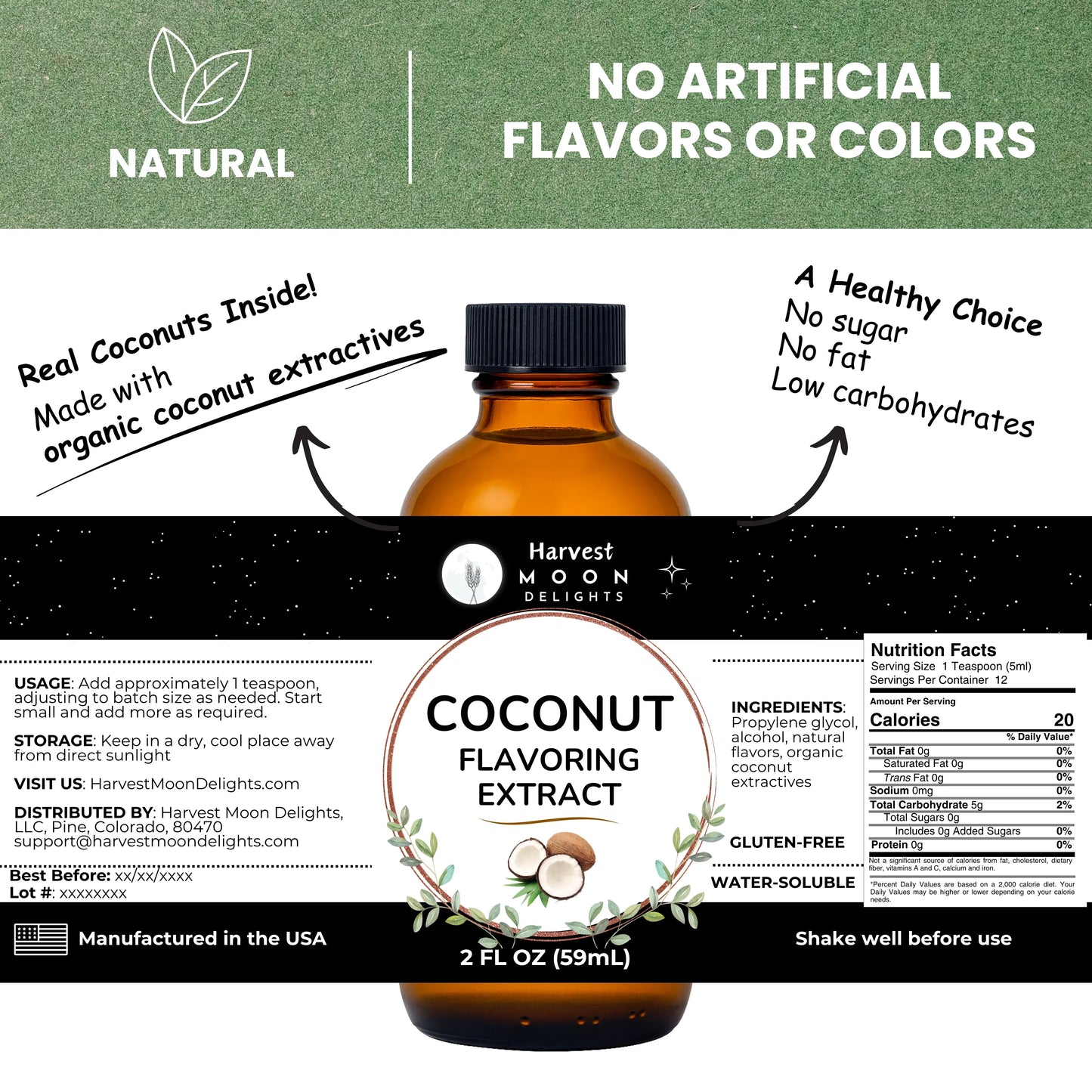 coconut extract label
