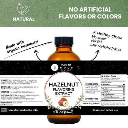 hazelnut extract flavoring label