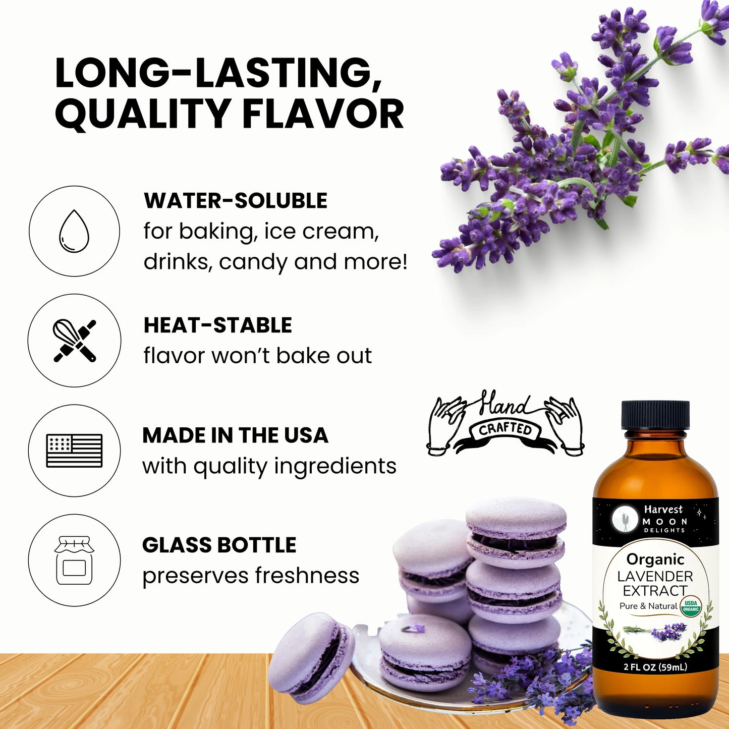 water soluble lavender extract is perfect for culinary, food safe use

