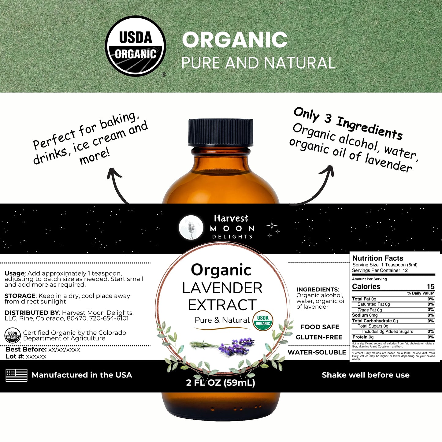 pure lavender extract label
