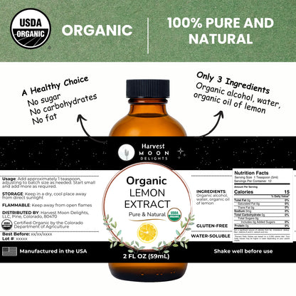 organic lemon extract label
