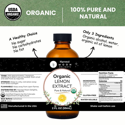organic lemon extract label
