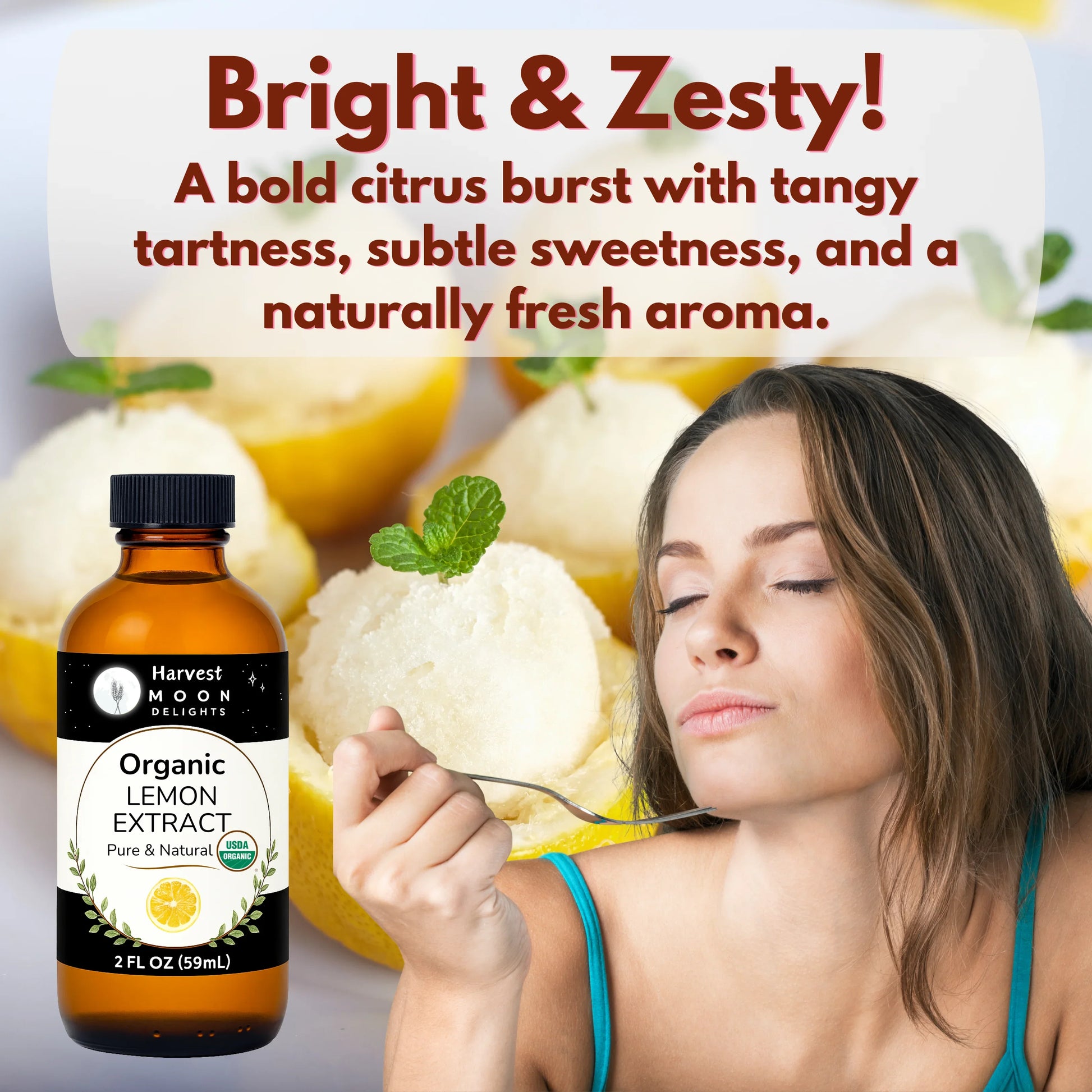 organic lemon extract with fresh tangy tartness lemon flavor