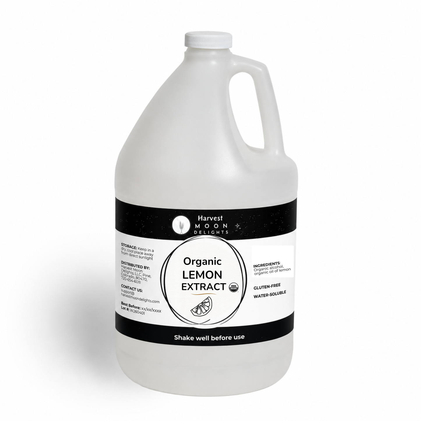 Organic Lemon Extract for Baking, Drinks & More