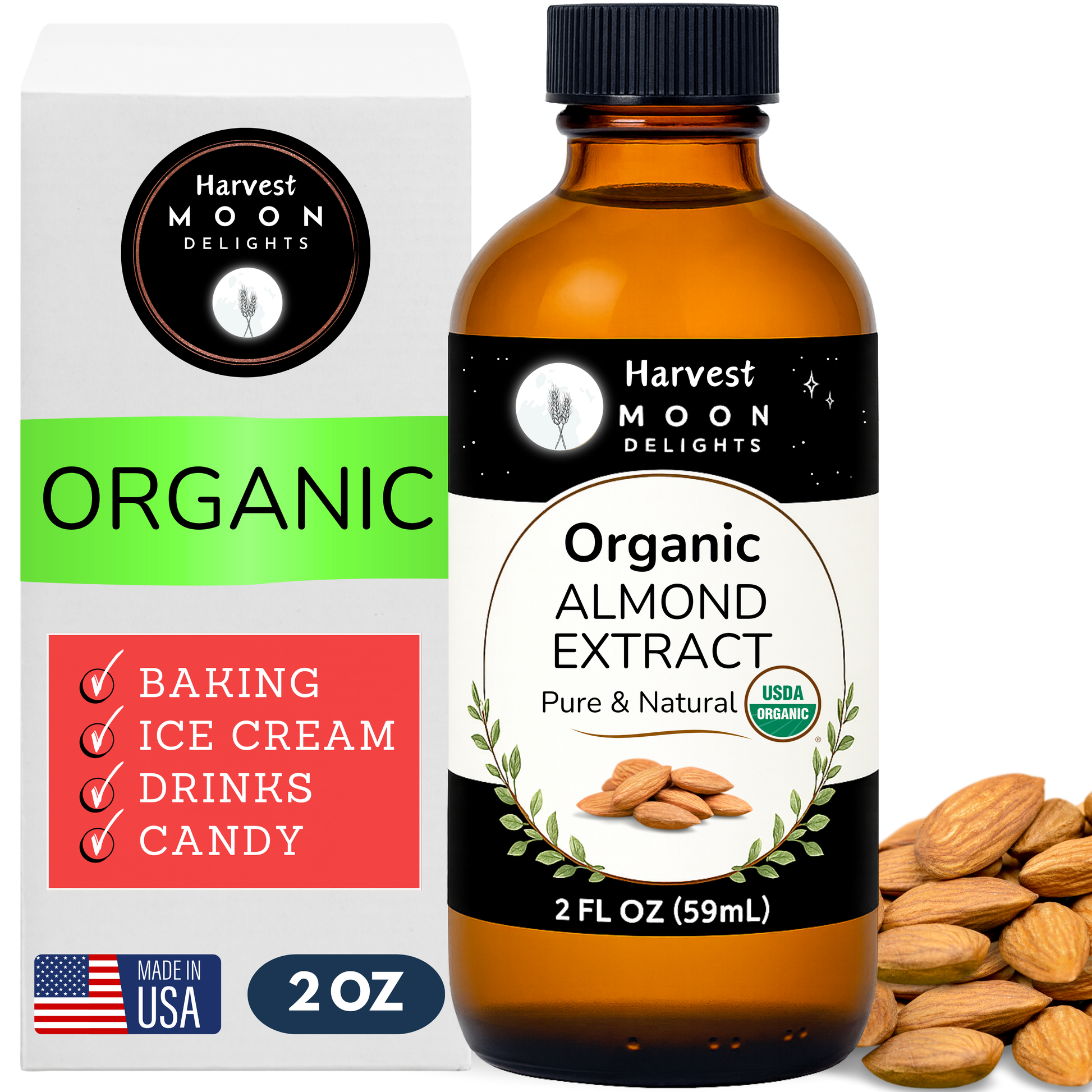organic almond extract bottle
