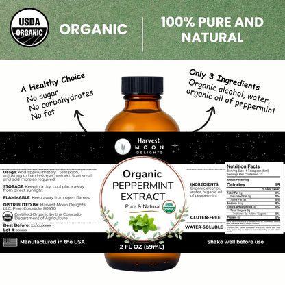 organic peppermint extract label
