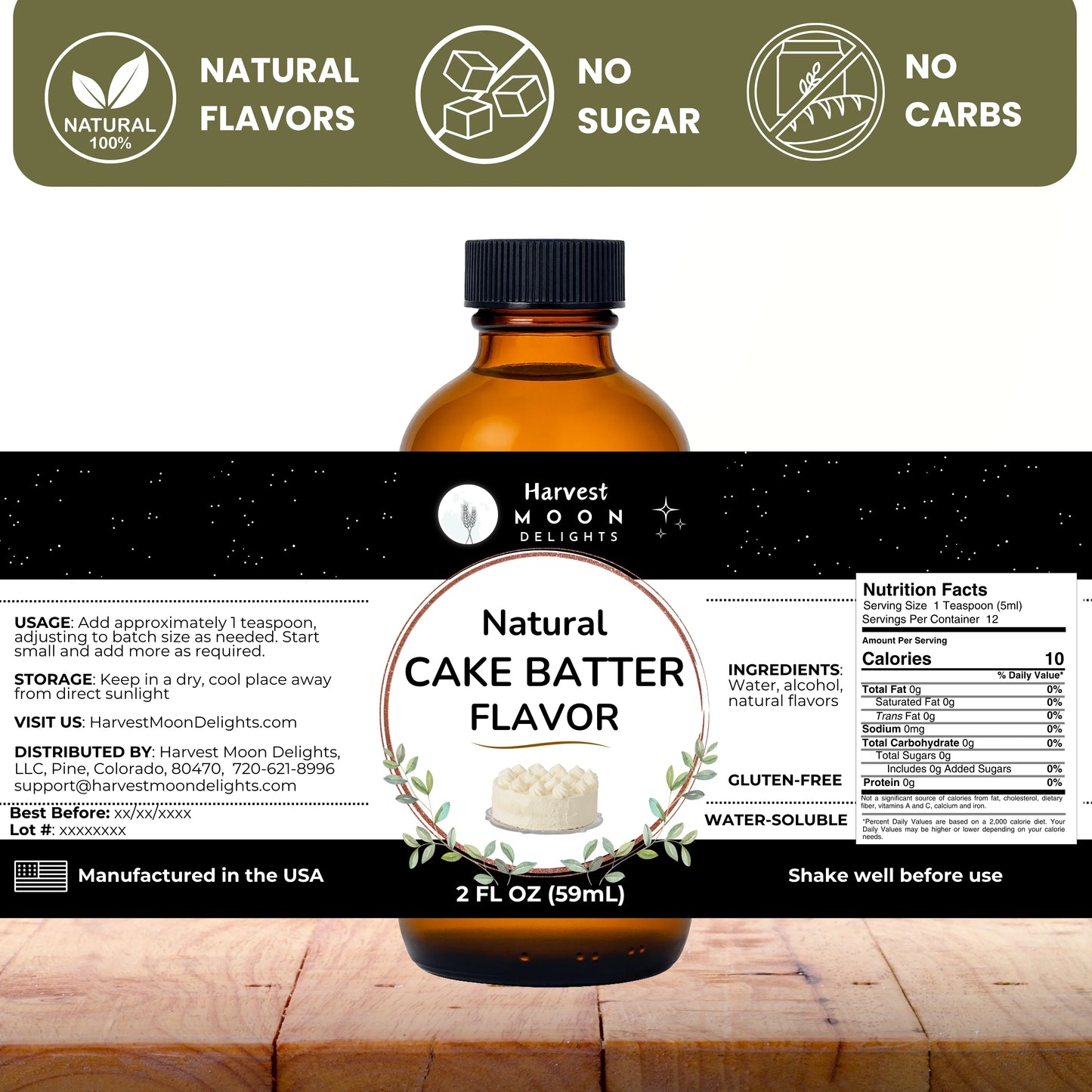 natural cake batter extract label